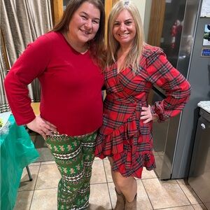 Cupshe Red Plaid Wrap Dress